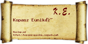 Kopasz Euniké névjegykártya